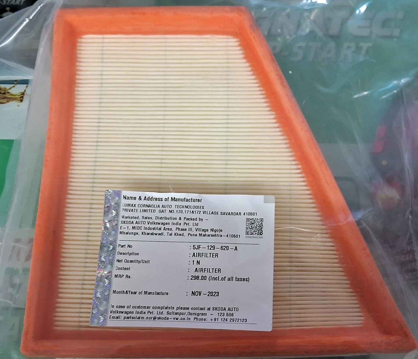 VW Polo, Skoda Fabia 1st Gen Petrol Air Filter - 5JF129620A VW