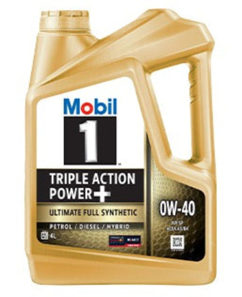 Mobil 1 Triple Action Power +, Full Synthetic 0W-40 4 Litres - Mobil