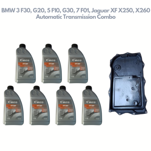 BMW 3 F30, G20, 5 F10, G30, 7 F01, Jaguar XF X250, X260 Transmission Pan ZF, Transmission Oil 7L Vaico ATF 8HP Combo - ZF, Vaico
