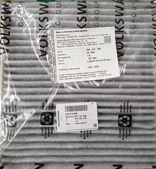 Audi A3, Q3, Q5 New, Skoda Octavia New, VW Passat, Tiguan, T Roc AC Filter - 5Q0819669 - VW Genuine