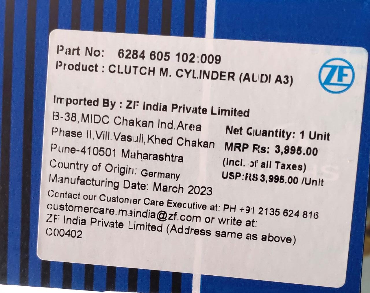Skoda Laura, Octavia, VW Vento, Jetta, Clutch Master Cylinder - 6284605102.009 Sachs