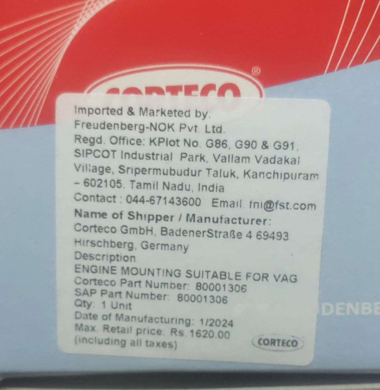 Audi A3, Q3, Skoda Octavia, Laura, Superb, VW Jetta, Passat Chassis Bush Set of 2 - 80001306 & 80001310 Corteco German