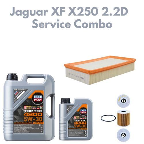 Jaguar XF X250 2.2D Service Combo ‐ Liqui Moly 5W30 Top Tec 4200 6L + Mahle Oil & Air Filter