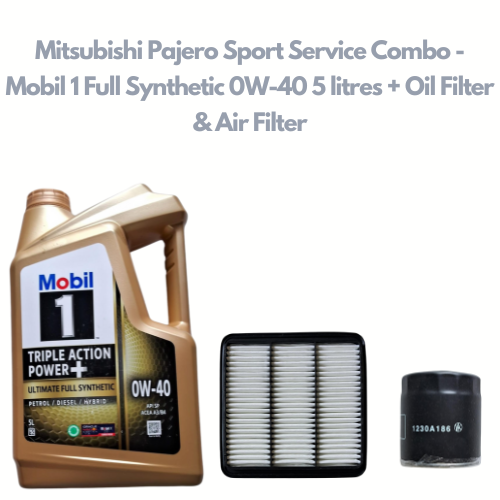 Mitsubishi Pajero Sport - Service Combo - Mobil 1 Full Synthetic 0W-40 5 litres + Oil Filter & Air Filter