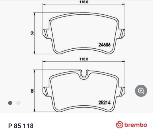 Audi A6 4G, A8 Rear Brake Pad Set - P85118 Brembo