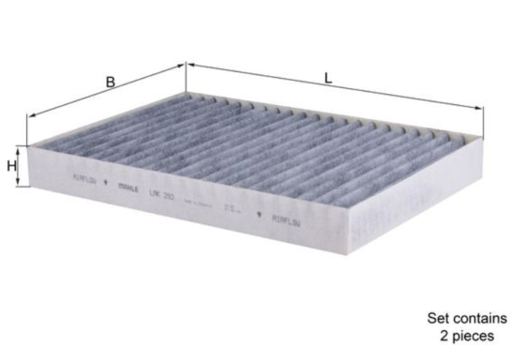 Mercedes S221, S222, C215, C216, C217 AC Filter Set of 2 - LAK 292/S Mahle