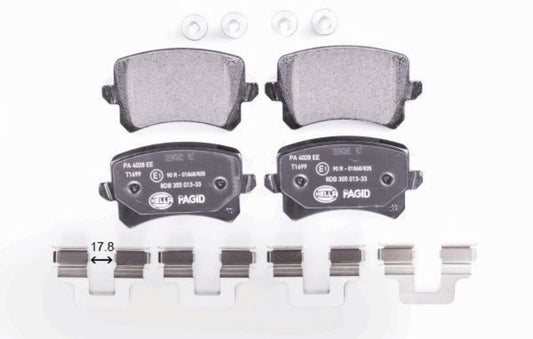 Audi A3, A4, A6, Q3, TT, Skoda Octavia, Superb, Yeti, VW Jetta, Passat, Tiguan, Touran, SEAT Rear Brake Pad Set - 8DB355025331 Hella Pagid