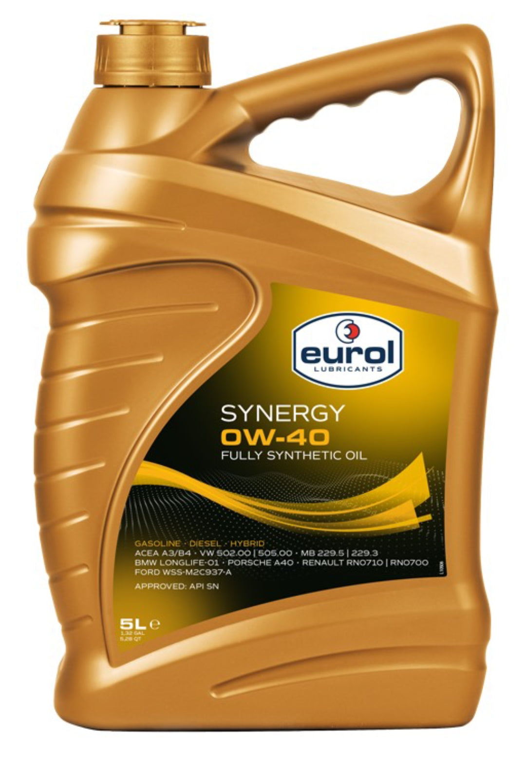 Eurol Synergy 0W-40 Fully Synthetic Engine Oil 5L - E100064 Eurol