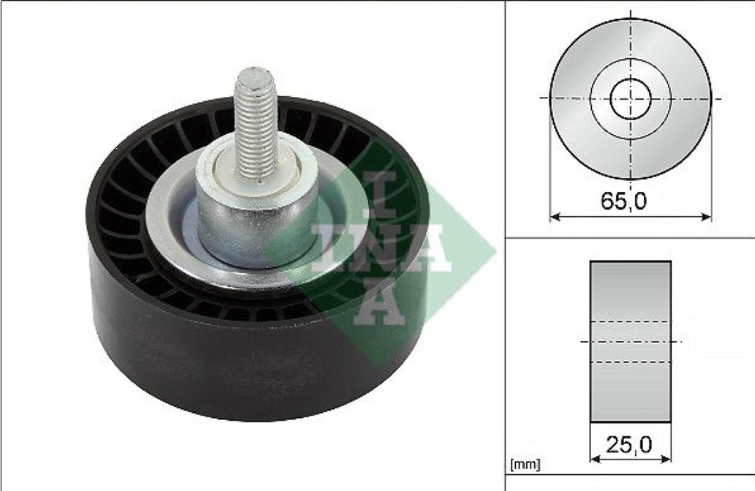 Jaguar E-Pace, F-Pace, XE X760, XF X260, Land Rover Discovery Sport L550, Velar L560, RRS L494, Evoque L538, Discovery L462 V-Belt Pulley Dia 65 mm - 532088610 INA