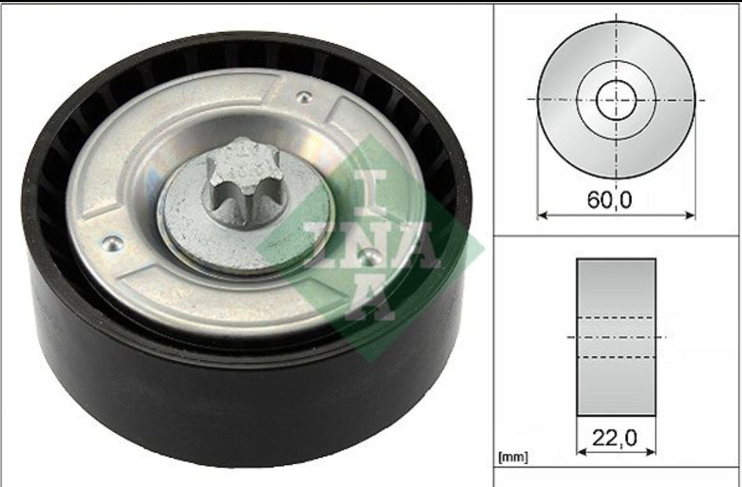 Mercedes A W176, B W246, CLA C117, GLA X156 V-Belt Pulley Dia 60 mm - 532079810 INA