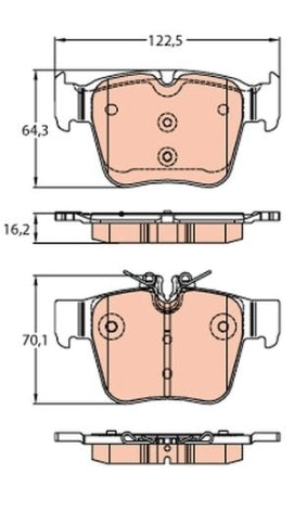 Mercedes W205, GLC X253 Rear Brake Pad Set - GDB2154 TRW