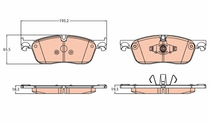 Land Rover Discovery Sport L550, Evoque L538 Front Brake Pad Set - GDB2100 - TRW