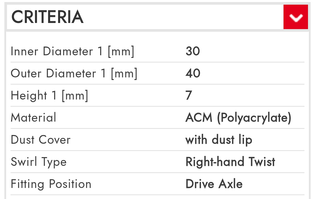 Volvo Differential Shaft Seal - 82035435 Corteco Germany