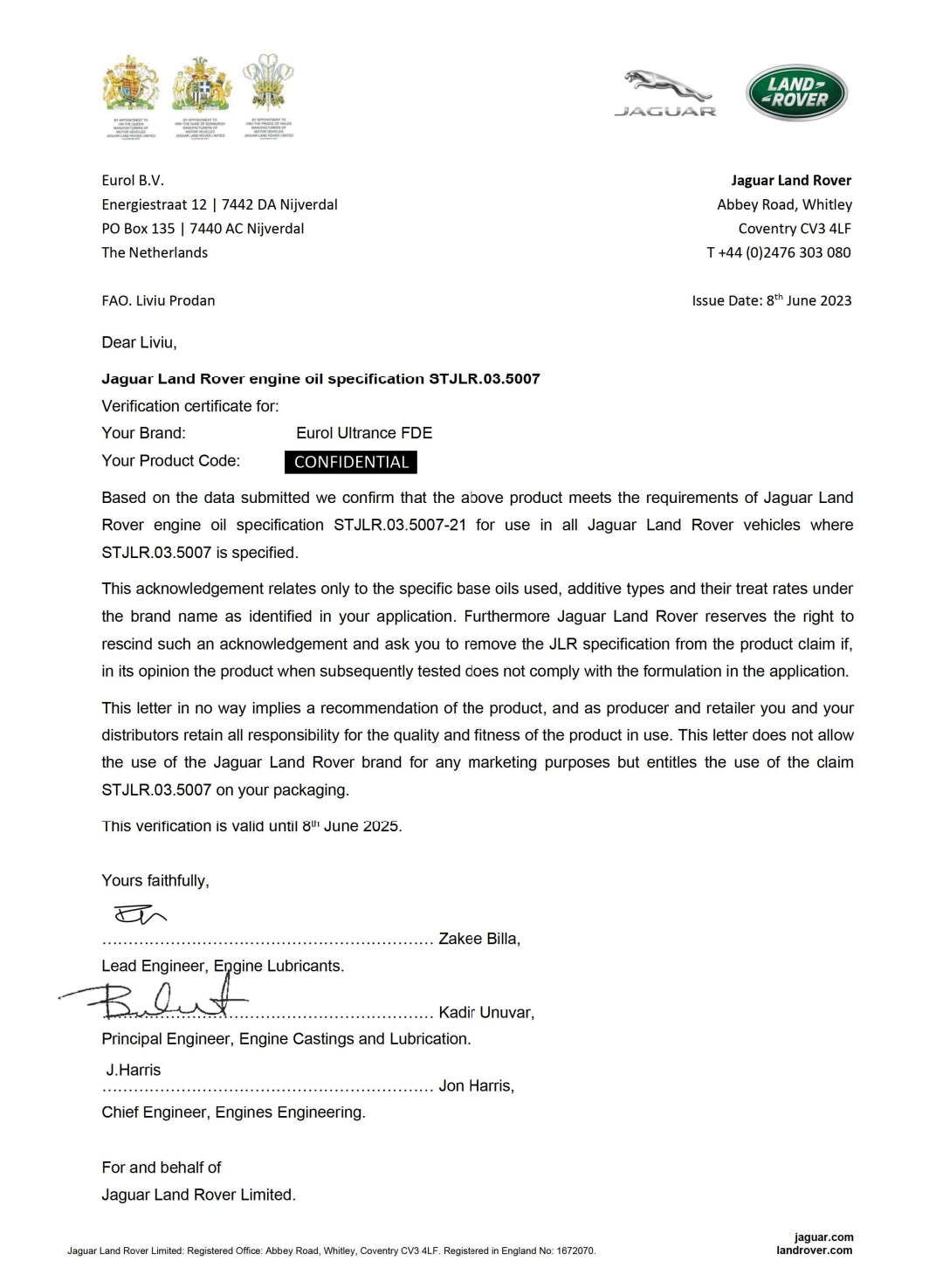 Eurol Ultrance FDE 0W-30 Fully Synthetic Engine Oil 5L - Eurol