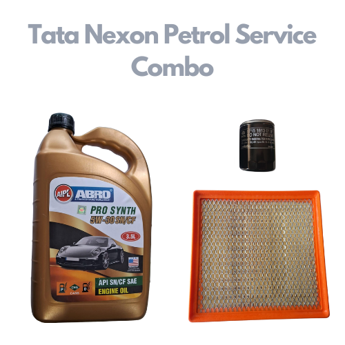 Tata Nexon Petrol - Service Combo - Abro API SN/CF SAE 5W-30 3.5 litres Pro Synth + Minda Oil Filter & Air Filter
