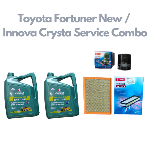 Toyota Fortuner New / Innova Crysta - Service Combo - Danilo API SN/CF 5W-30 Fully Synthetic 7 litres + Denso Oil Filter & Air Filter