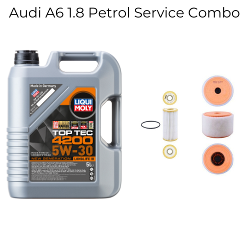 Audi A6 4G 1.8 Petrol - Service Combo - Mahle Oil Filter & Air Filter + Liqui Moly Top Tec 4200 5W-30 5 litres