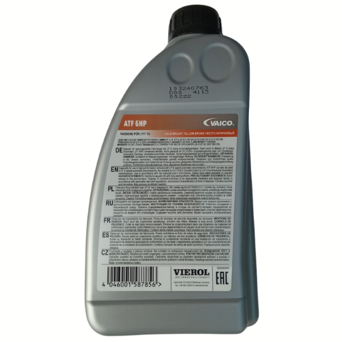 Vaico ATF 6HP 1 litre - 6 Transmission Oil Yellow Color - V60-0172 - Vaico (Made in Germany)