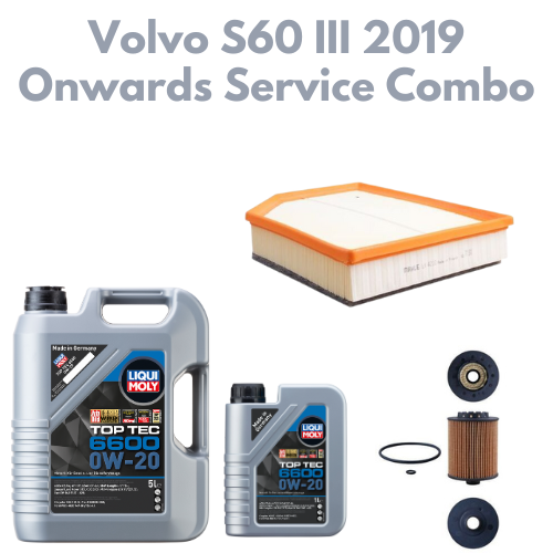 Volvo S60 III Diesel 2019 Onwards Service Combo - Liqui Moly Top Tec 6600 0W20 6L + Mahle Oil & Air Filter