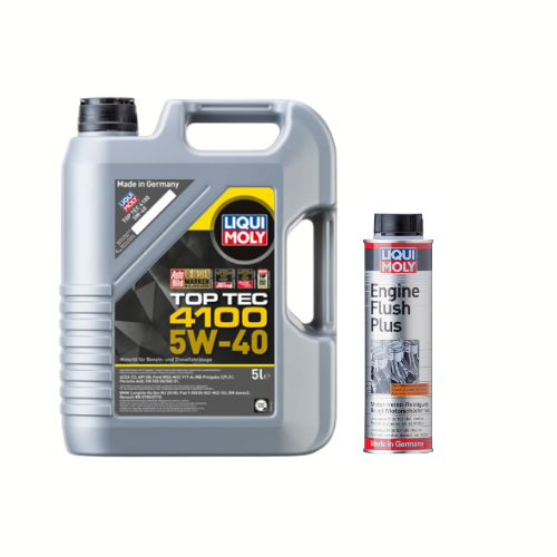 Liqui Moly Top Tec 4100 5W-40 5 Litres + Engine Flush Plus 300 ml - 9511, 8374 Liqui Moly