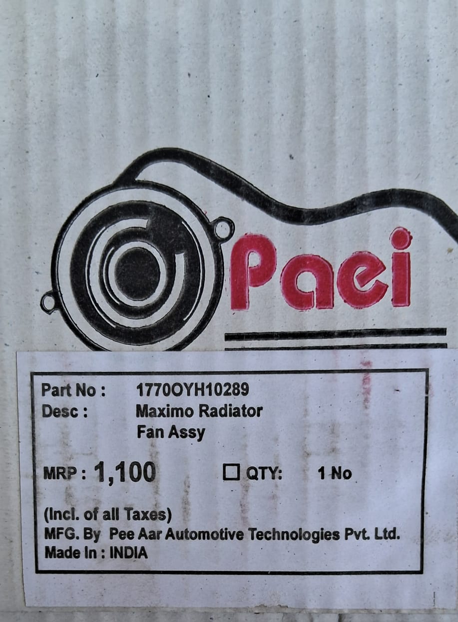 Mahindra Maxximo - Radiator Fan Assembly - Pasio