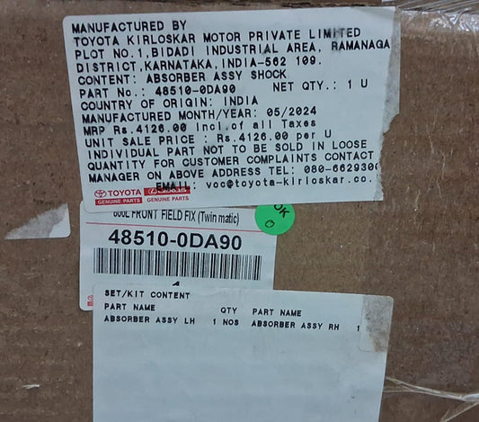 Toyota Etios - Front Shocker Set - 48510-0DA90 Toyota