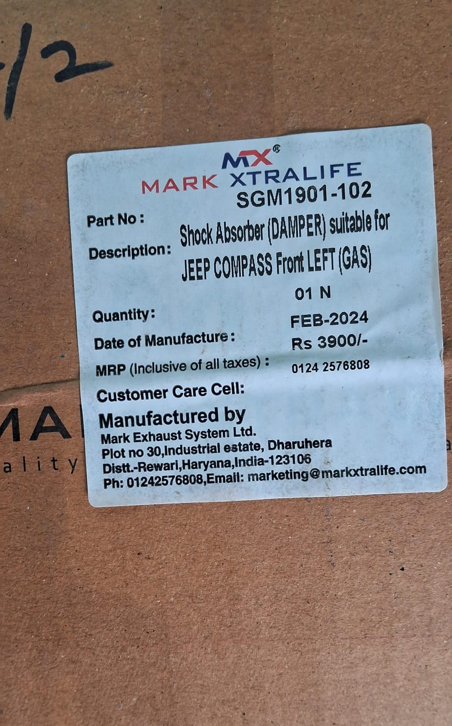 Jeep Compass 4x2 Model - Front Shock Absorber Set - Mark Xtralife