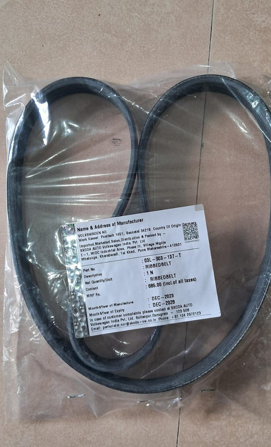 VW Polo, Vento, Ameo, Skoda Rapid Diesel Fan Belt (6 PK 1070) - 03L903137T - Volkswagen