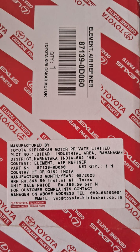 Toyota Etios - AC Filter - 87139-0D060 - Toyota Genuine