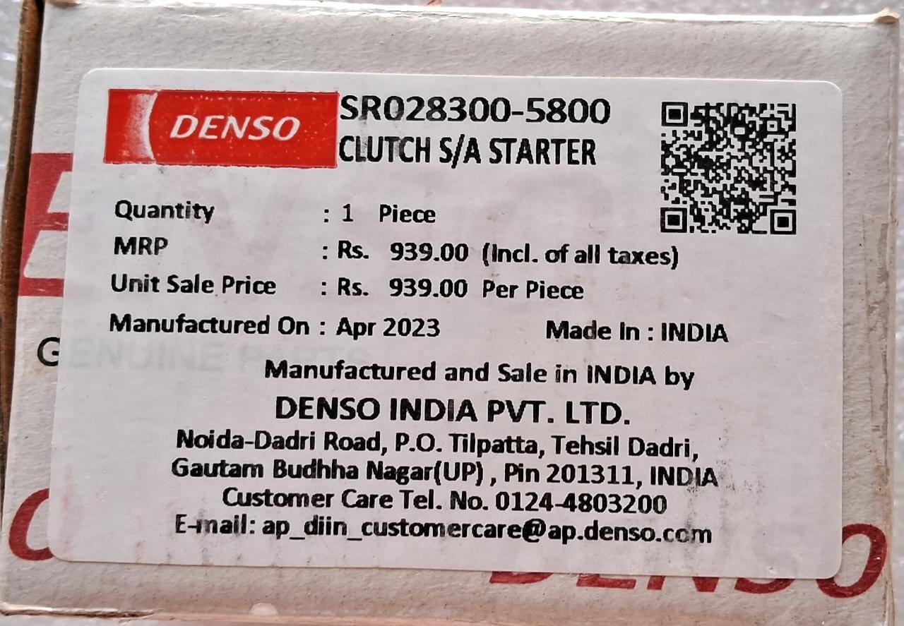 Maruti Suzuki Eeco - Clutch Assembly, Starter (Garari) - SR028300-5800 - Denso