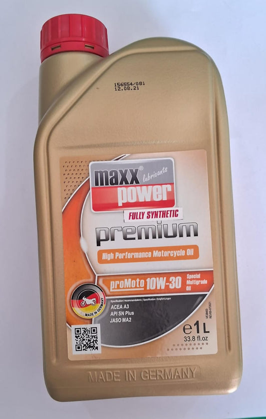 Bluechem 10W-30 Fully Synthetic Motorcycle Engine Oil 1 litre (Maxxpower Lubricants) - Bluechem