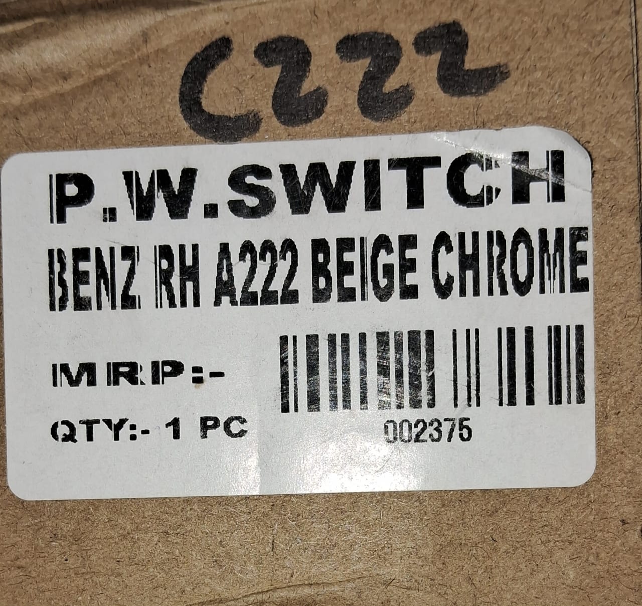 Mercedes S Class 222 - Power Window Switch Chrome RH Side - MJ