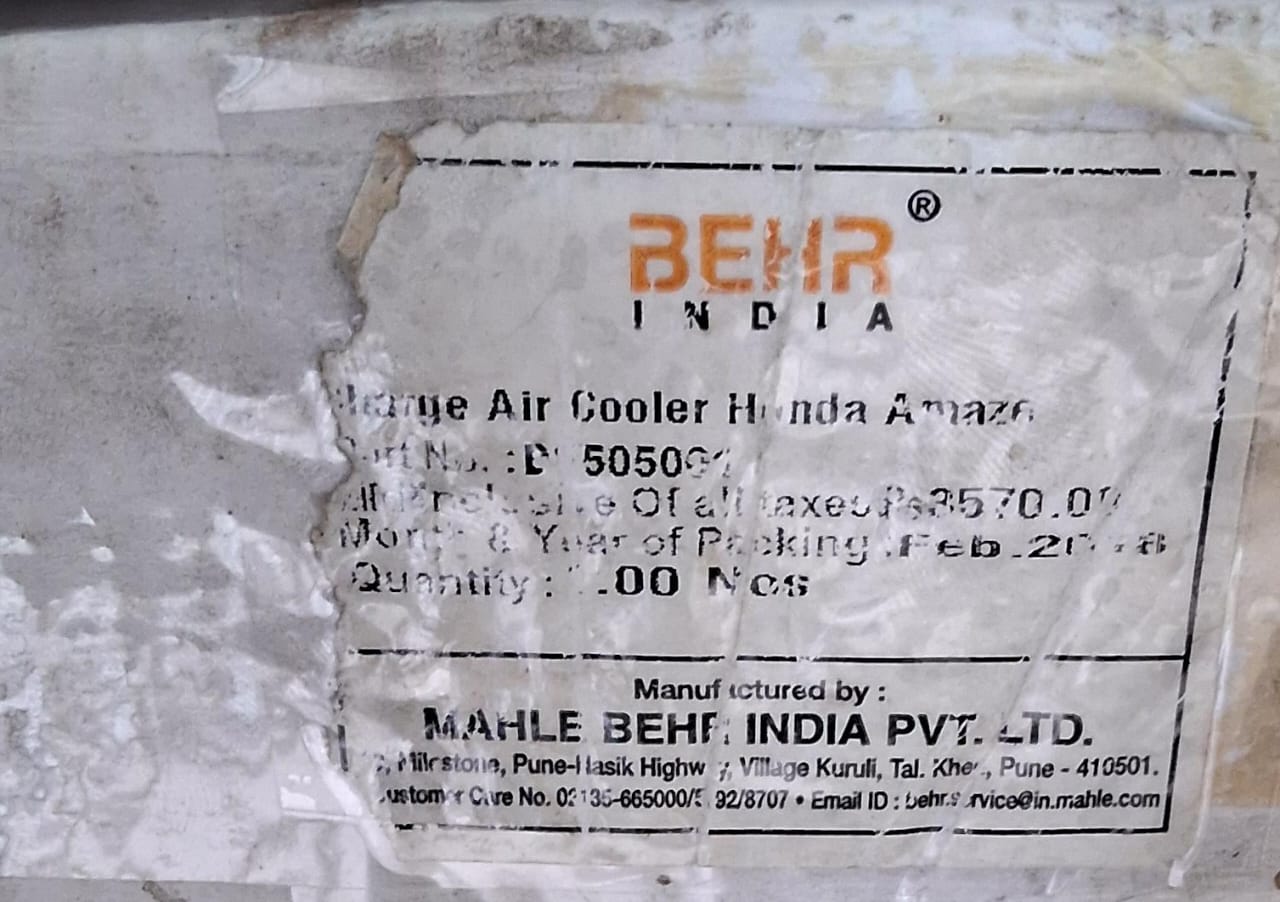 Honda Amaze, BRV, Mobilio Diesel - Intercooler - Behr