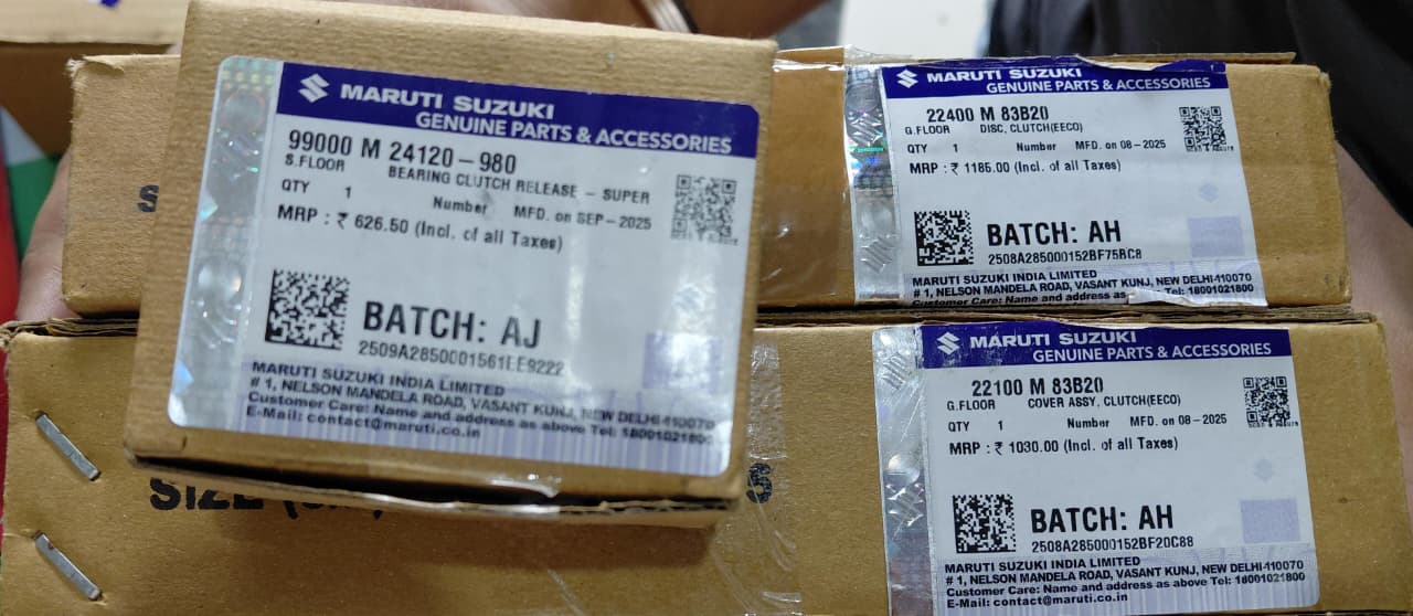 Maruti Suzuki Eeco, Super Carry - Clutch Set with bearing - 22400 M 83B20, 22100 M 83B20, 99000 M 24120 - MGP Genuine