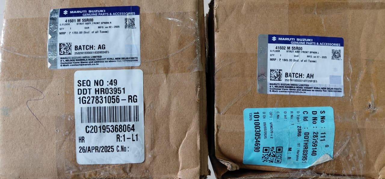 Maruti Suzuki Swift New, Dzire (2018 onwards) - Front Shocker Set - 41601 M 55R00 & 41602 M 55R00 - MGP Genuine