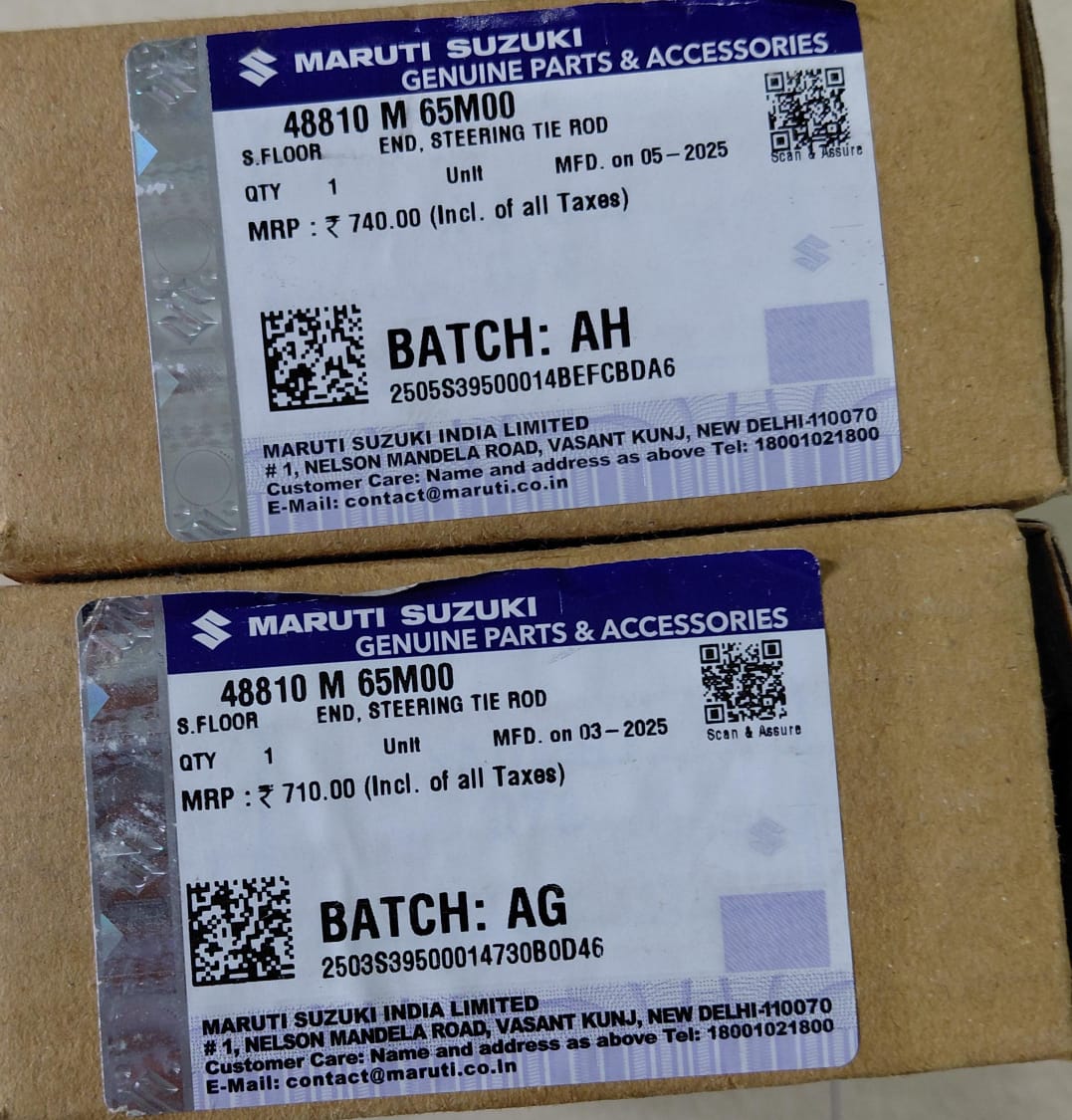 Maruti Suzuki Brezza, S-Cross - Tie Rod End RH & LH Side Set 48810 M 65M00 - MGP Genuine