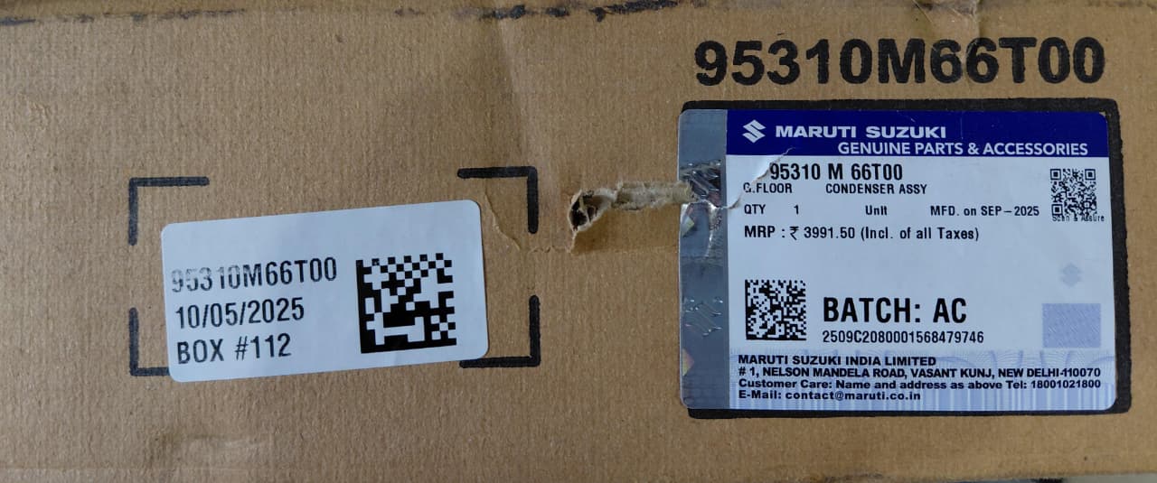 Maruti Suzuki Brezza (Front June 2022 onwards) - Condenser 95310 M 66T00 - MGP Genuine