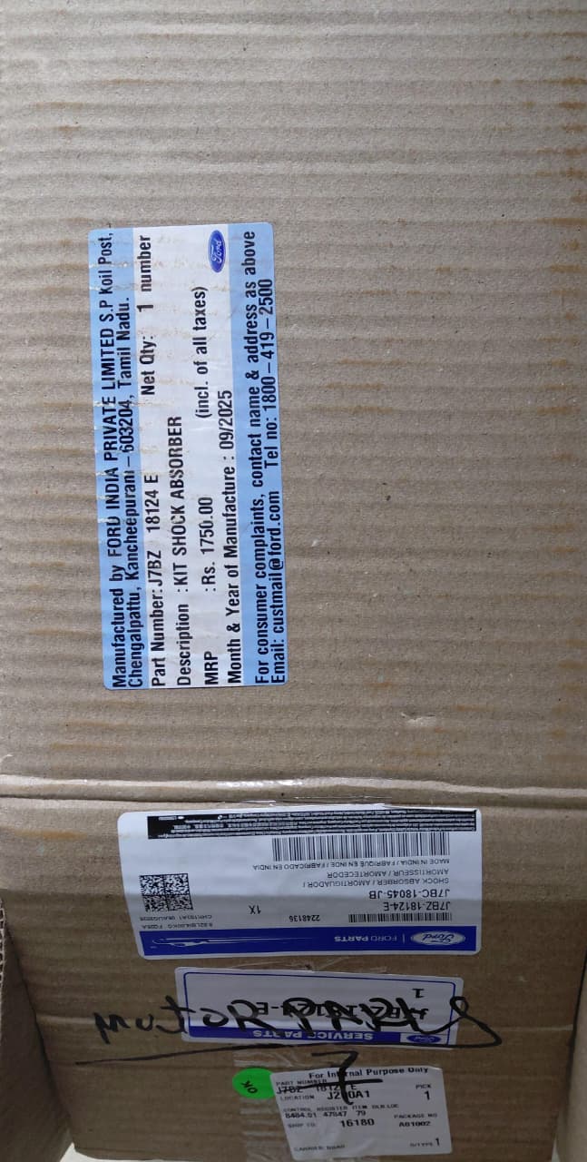 Ford Figo N/M, Figo Aspire - Front Shocker Right & Left Side J7BZ18124E, J7BZ18124K - Ford