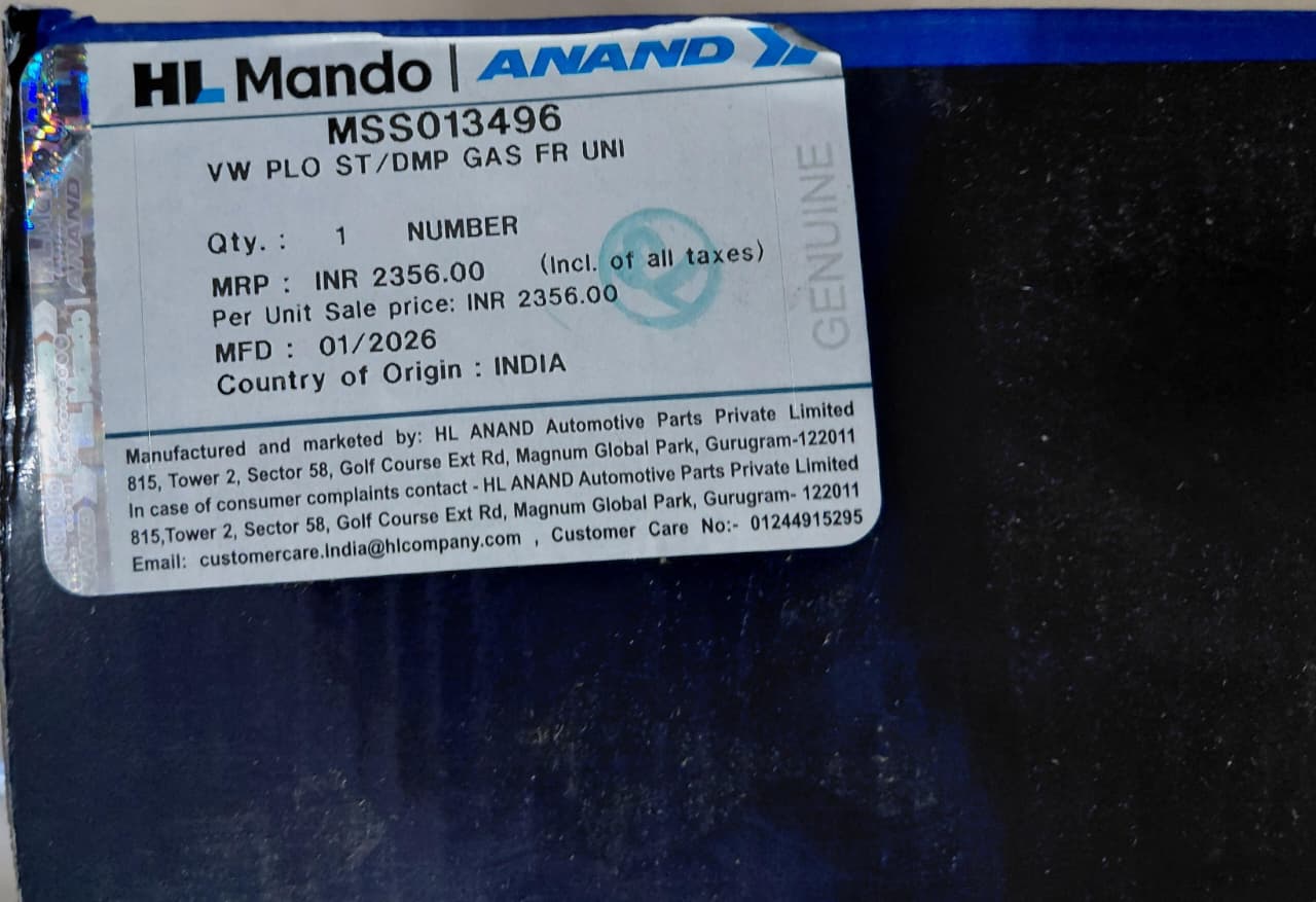 VW Polo, Vento, Ameo, Skoda Rapid Front Shocker Set - MSS013496 Mando