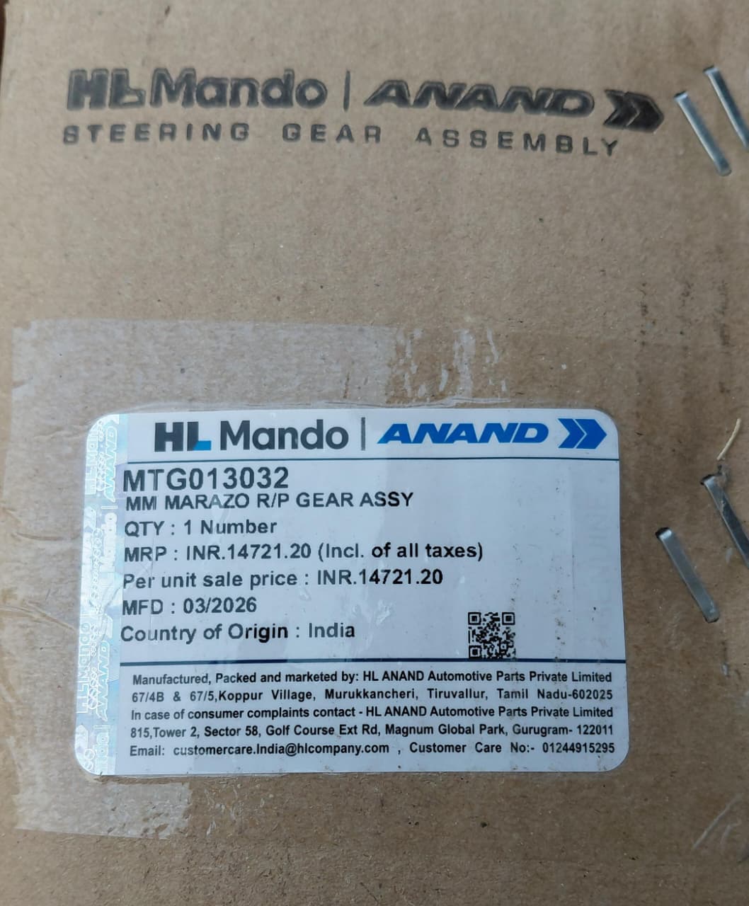 Mahindra Marazzo Steering Assembly - MGT013032 Mando