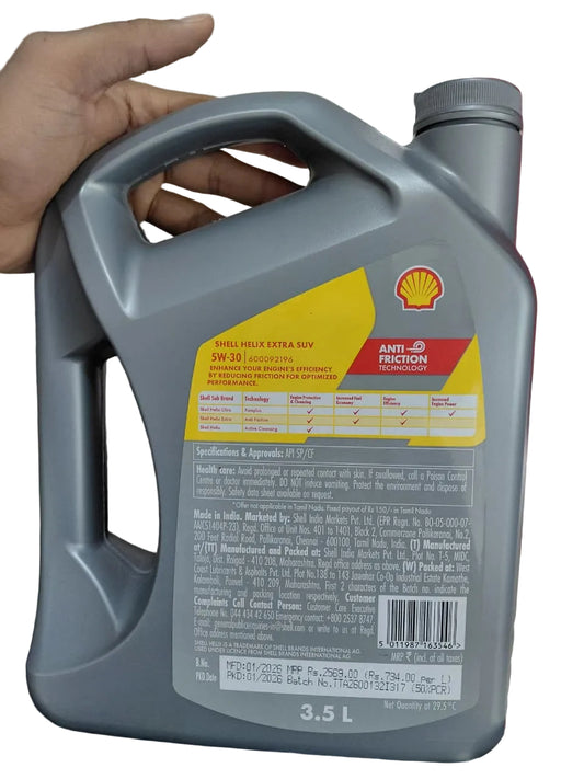 Shell Helix Extra SUV 5W-30 3.5L Fully Synthetic Engine Oil - Shell
