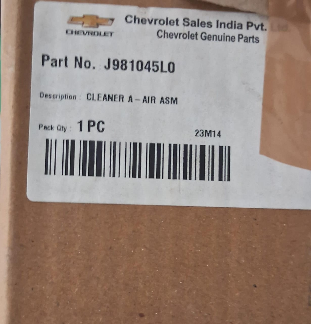 Chevrolet Aveo Petrol - Air Filter Assembly - J981045L0 - Chevrolet