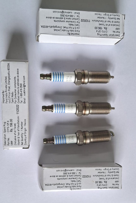 Ford Ecosport, Figo, Figo Aspire Petrol - Spark Plug CYFS-12F-4 (Set of 3) - Ford Genuine