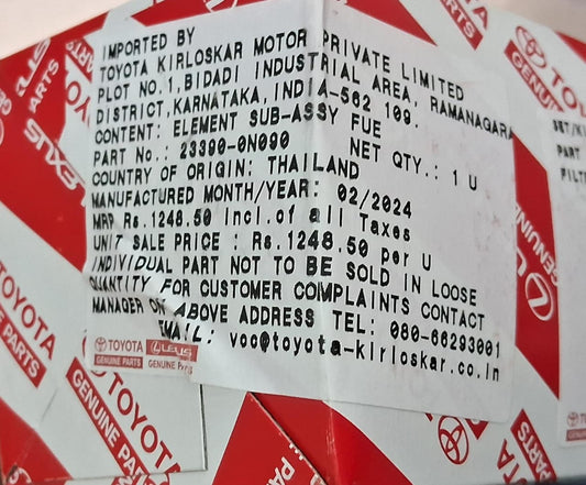 Toyota Etios Diesel - Fuel Filter 23390-0N090 - Toyota Genuine