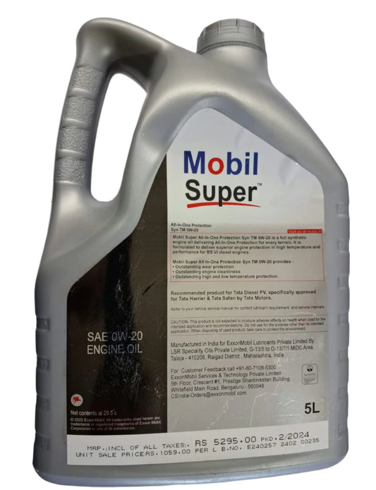 Mobil 0W-20 Full Synthetic Diesel Engine Oil 5L - Mobil (Tata Motors)