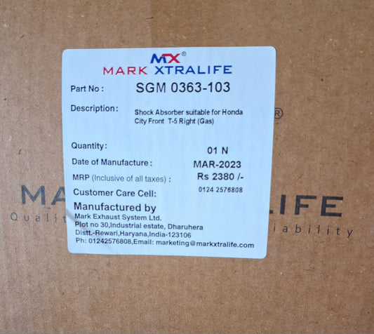 Honda City Type 5 (Ivtec) - Front Shock Absorber Right & Left Side Set - Mark Xtralife