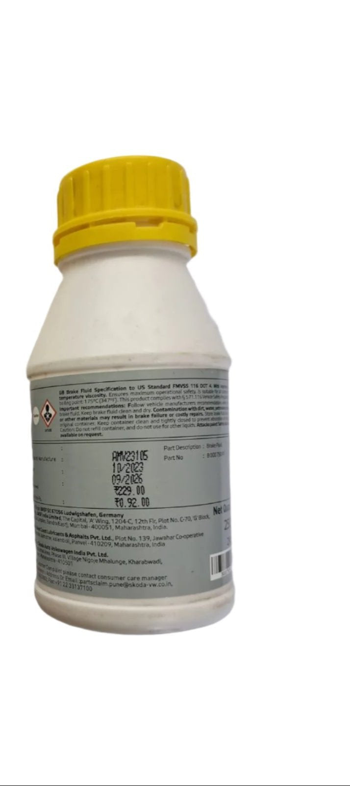 Volkswagen Brake Oil DOT 4 - 500 ml - B 000 750 P1 - Volkswagen Genuine