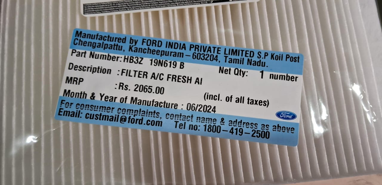 Ford Endeavour - AC Filter HB3Z19N619B - Ford