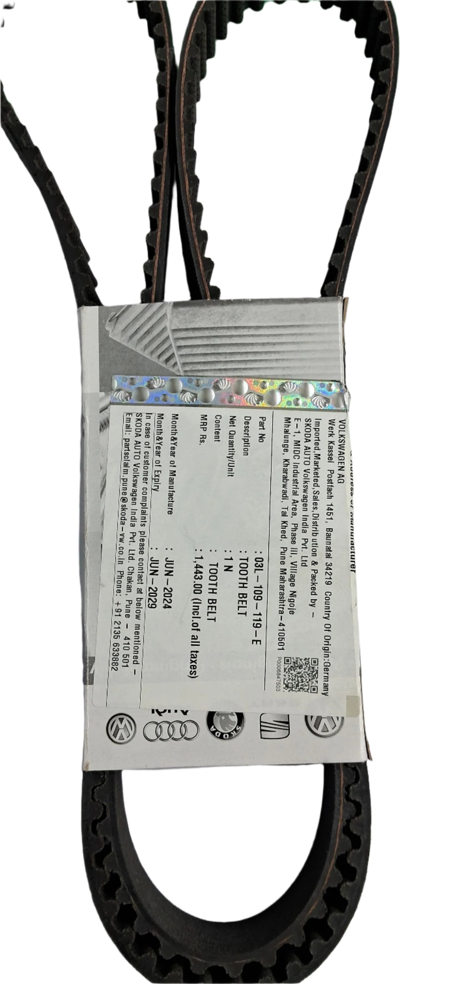 VW Polo, Vento, Ameo, Skoda Rapid - Timing Belt - 03L109119E - Volkswagen