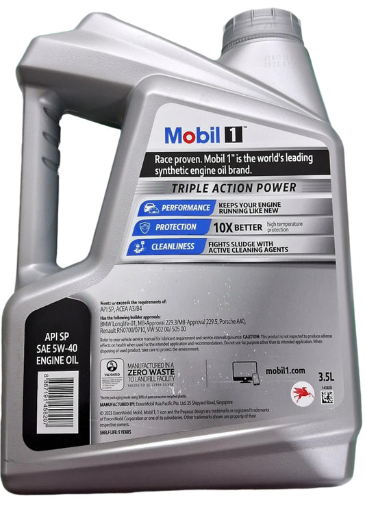Mobil 1 FS Triple Action Power 5W-40 Engine Oil 3.5 litres - Mobil